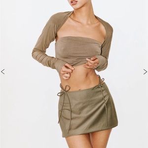 With Jean | Jasper Mini Skirt | Khaki